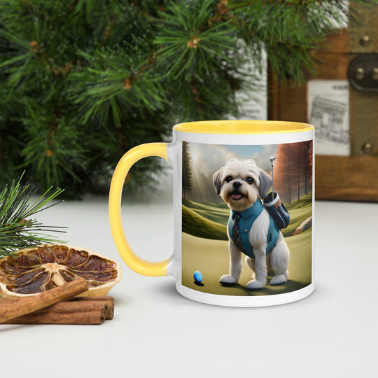 Pugapoo Golfer- Mug with Color Inside v2