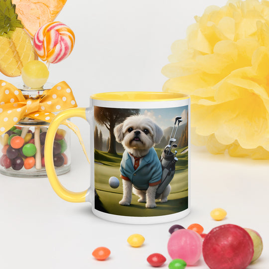 Pugapoo Golfer- Mug with Color Inside v5