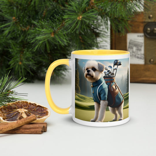 Pugapoo Golfer- Mug with Color Inside v9