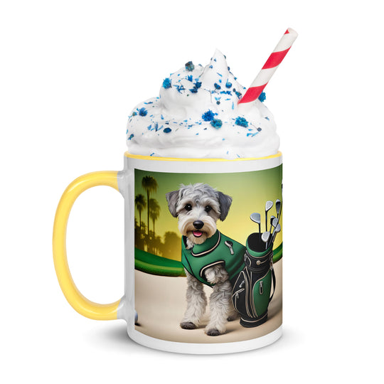 Schnoodle Golfer- Mug with Color Inside v13