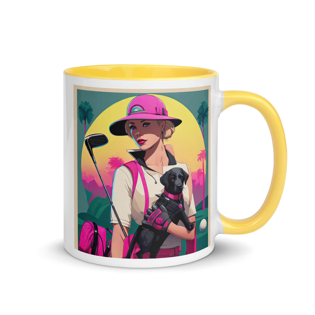 Mug with Color Inside-Labrador Retriever Golfer