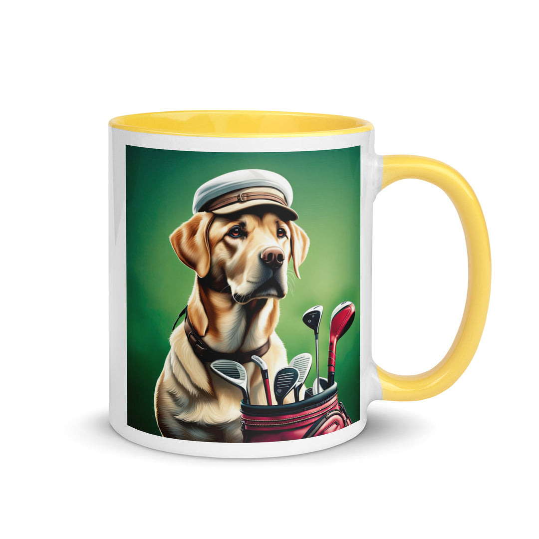 Mug with Color Inside-Labrador Retriever Golfer V2