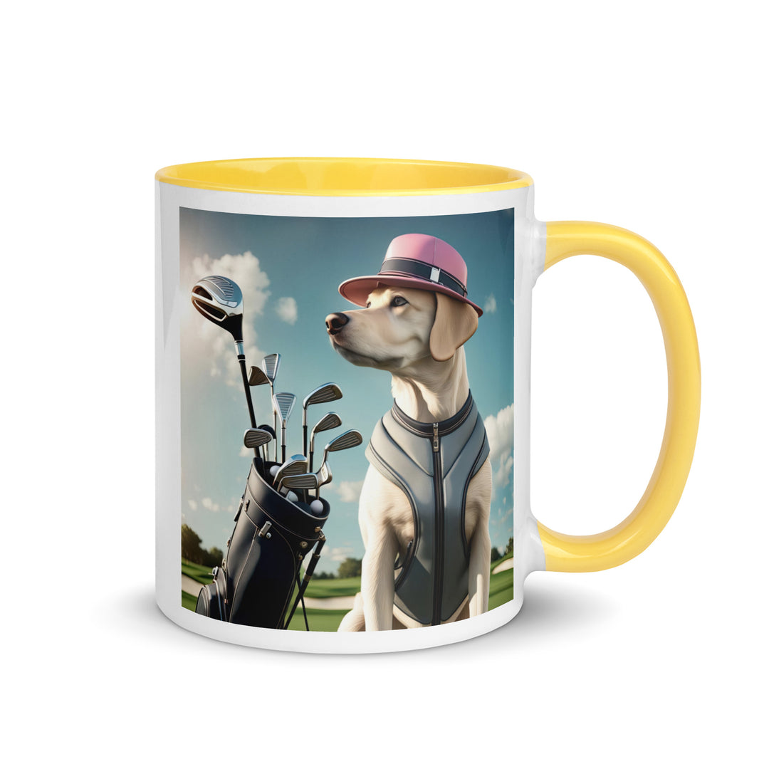 Mug with Color Inside-Labrador Retriever Golfer V3