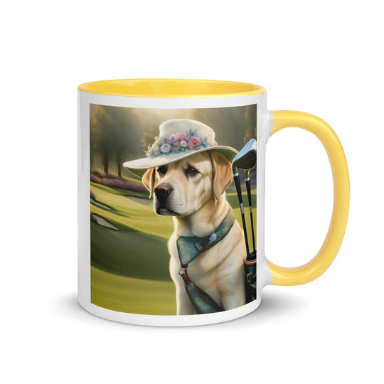 Mug with Color Inside-Labrador Retriever Golfer V4