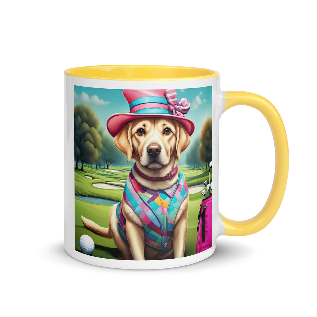 Mug with Color Inside-Labrador Retriever Golfer V6