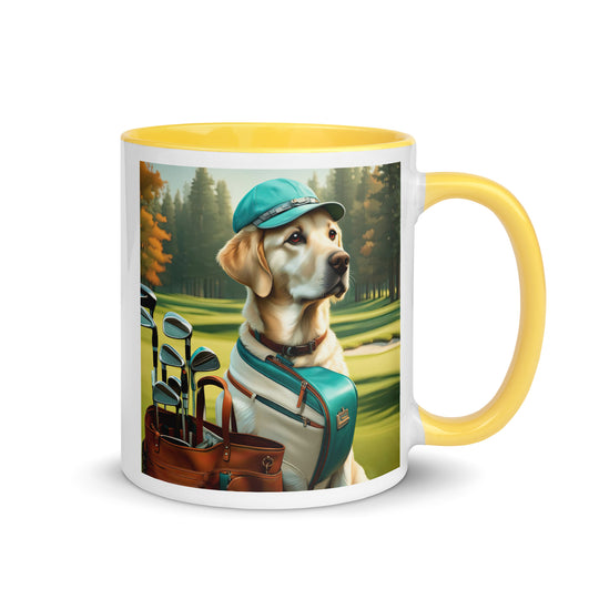 Mug with Color Inside-Labrador Retriever Golfer  V7