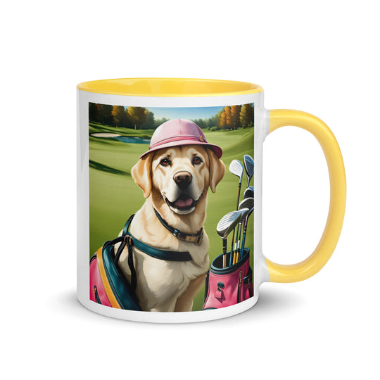 Mug with Color Inside-Labrador Retriever Golfer V10