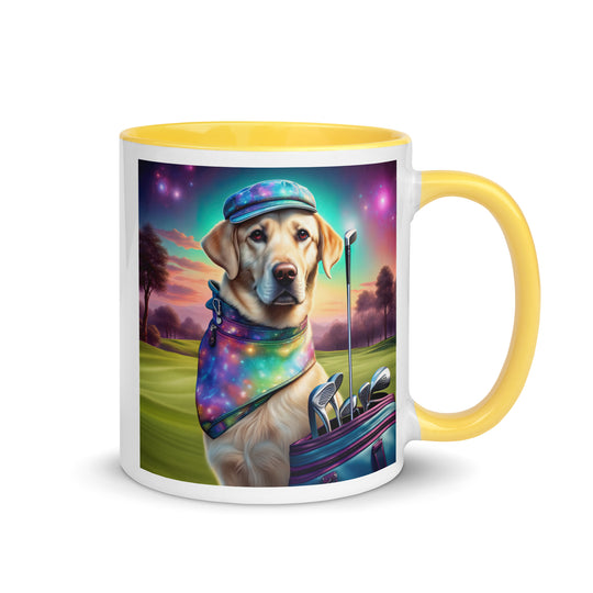 Mug with Color Inside-Labrador Retriever Golfer V13