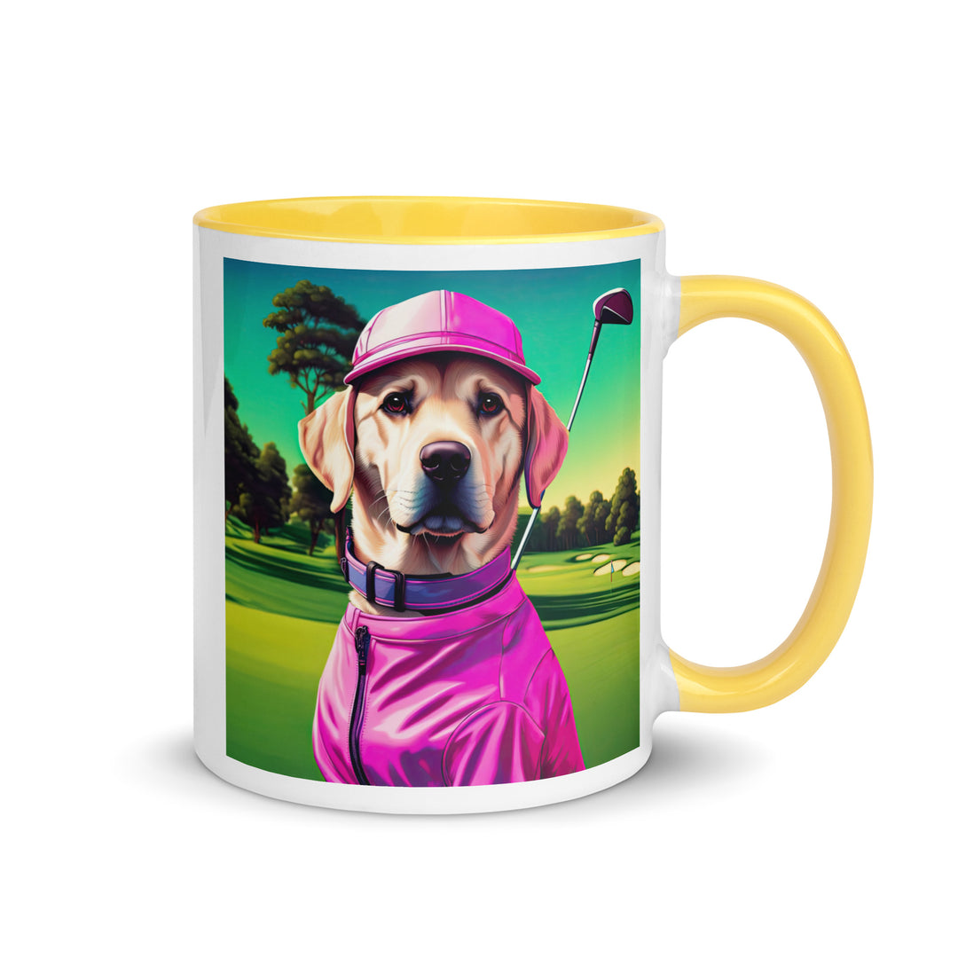 Mug with Color Inside-Labrador Retriever Golfer V14