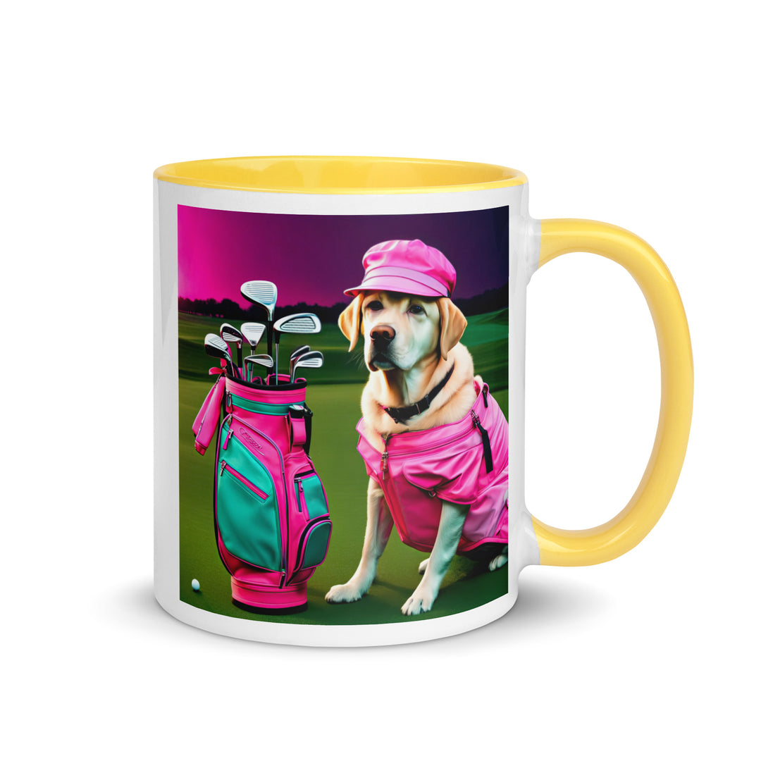 Mug with Color Inside-Labrador Retriever Golfer V16