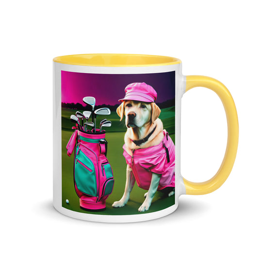 Mug with Color Inside-Labrador Retriever Golfer V16