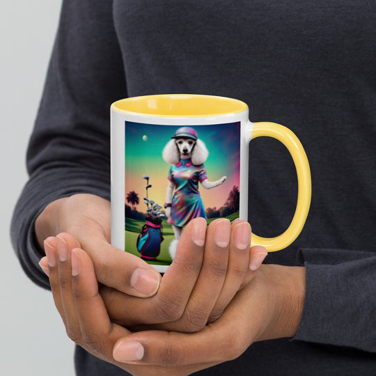 Poodle Golfer- Mug with Color Inside