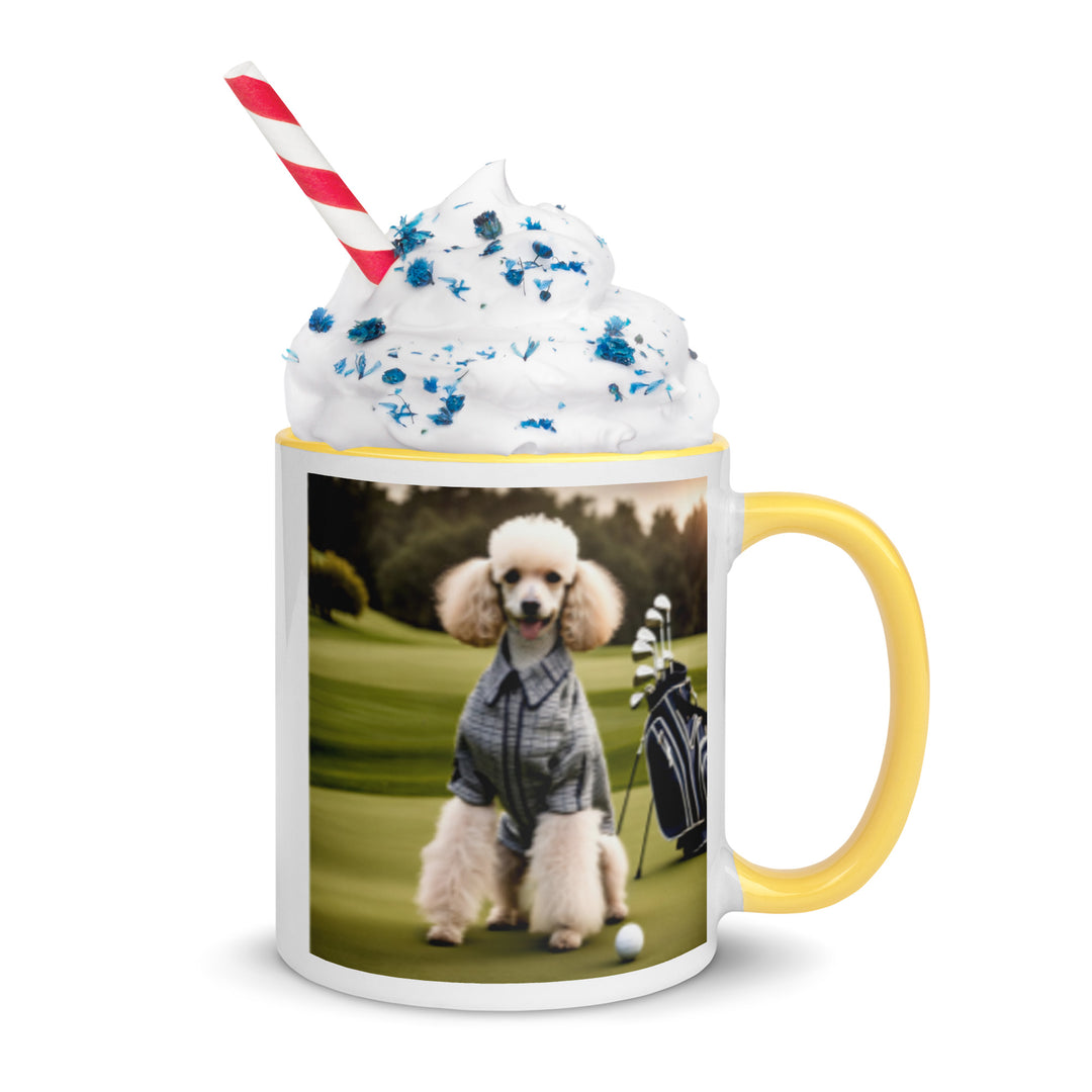 Poodle Golfer- Mug with Color Inside v2