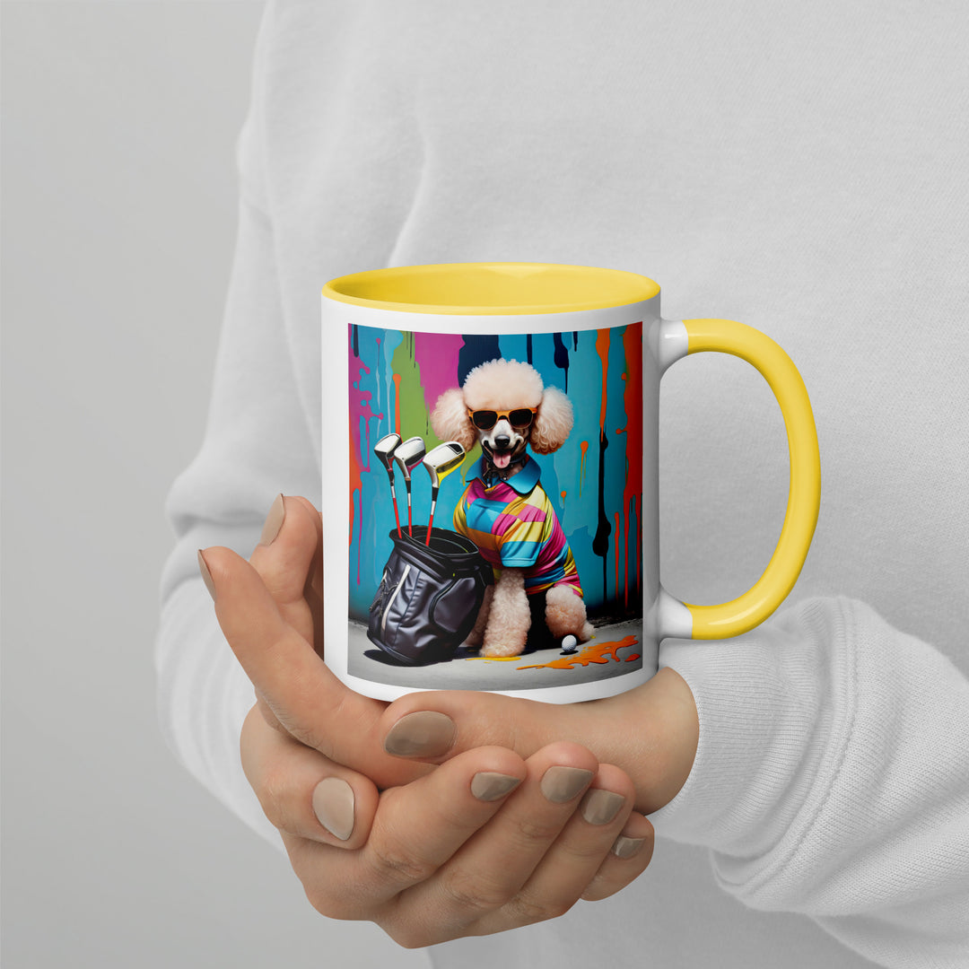 Poodle Golfer- Mug with Color Inside v3