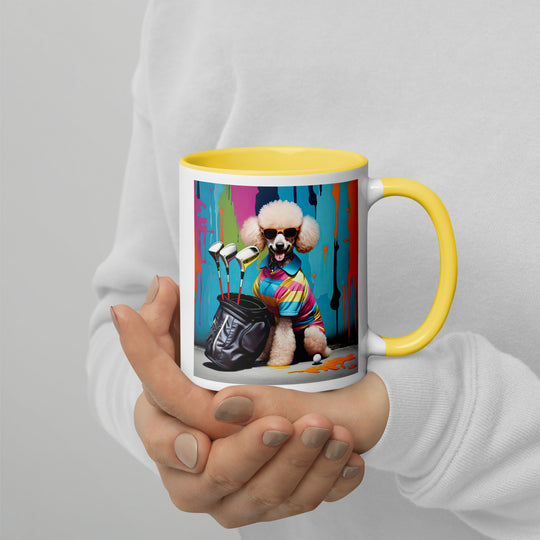 Poodle Golfer- Mug with Color Inside v3