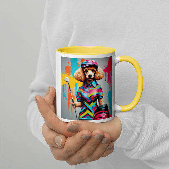 Poodle Golfer- Mug with Color Inside v4