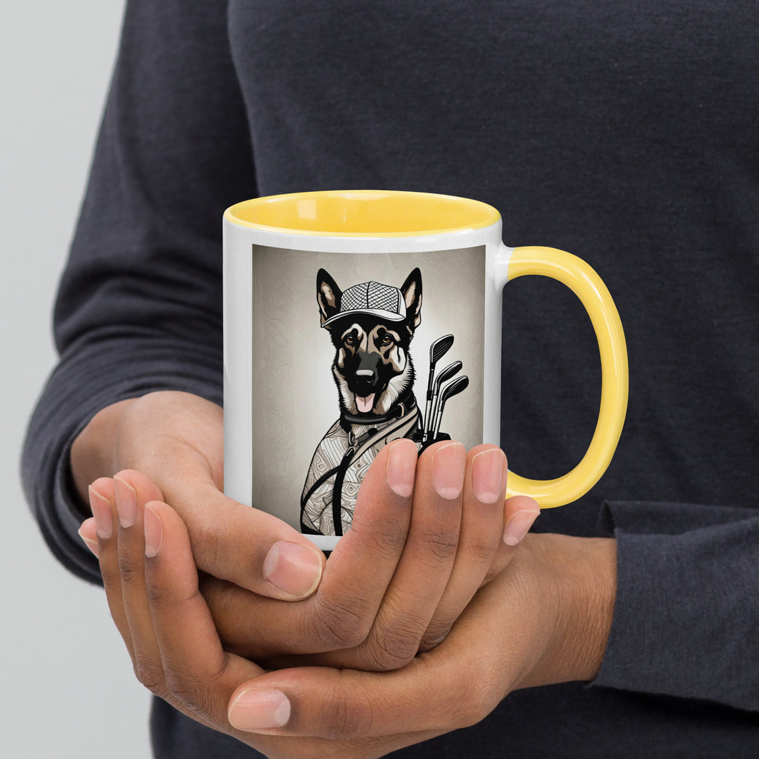 German Shepherd Golfer- Mug with Color Inside V5