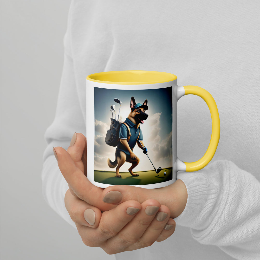 German Shepherd Golfer- Mug with Color Inside V6