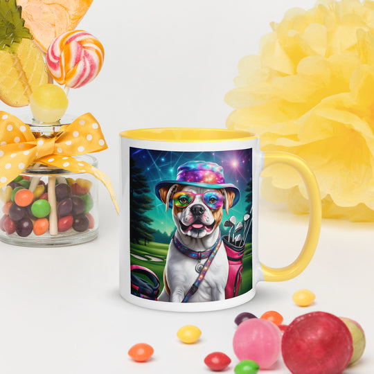 American Bulldog Golfer- Mug with Color Inside v4