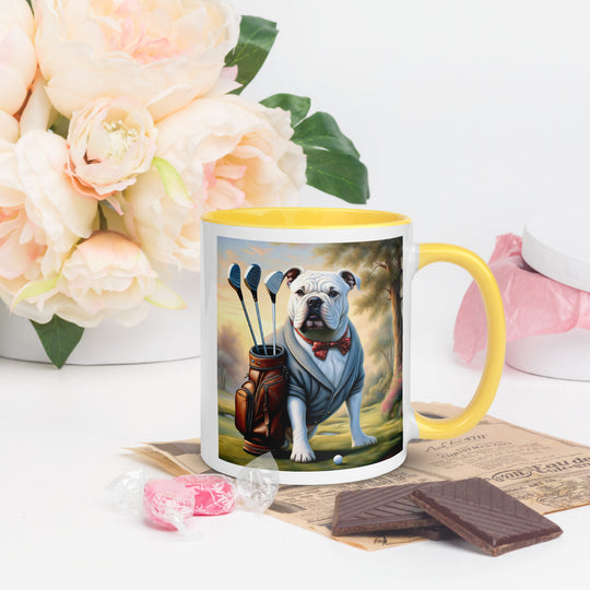 Bulldog Golfer- Mug with Color Inside