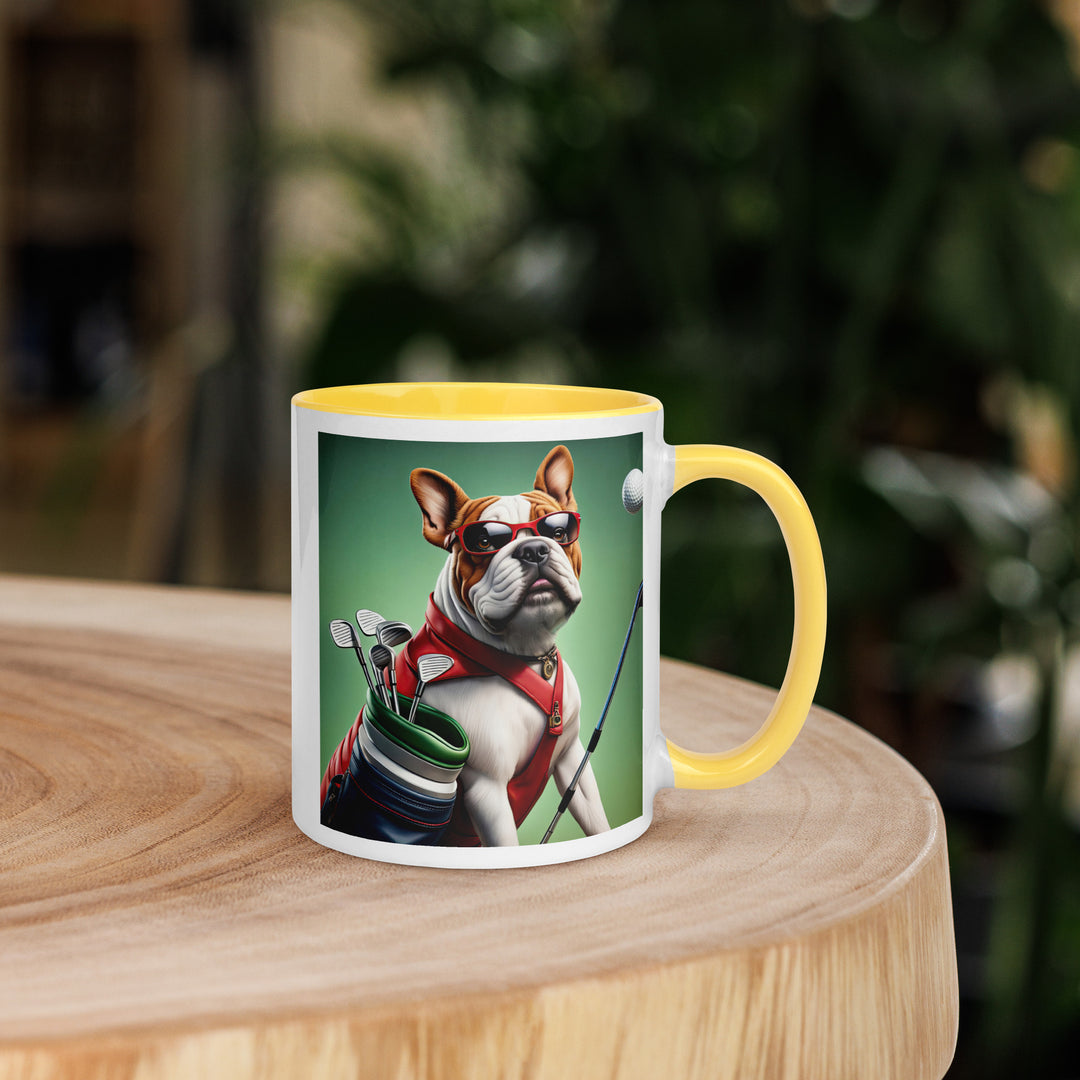 Bulldog Golfer- Mug with Color Inside V3