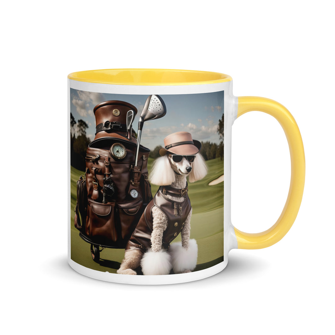 Poodle Golfer- Mug with Color Inside v6