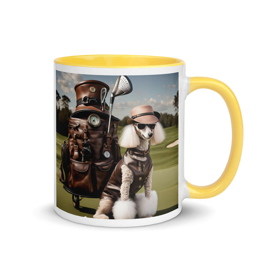Poodle Golfer- Mug with Color Inside v6