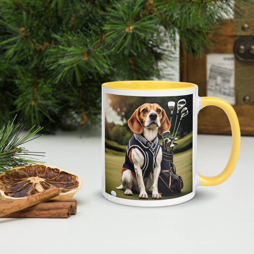 Beagle Golfer- Mug with Color Inside