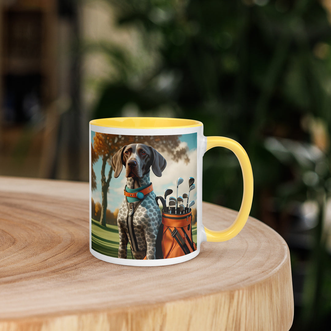 German Shorthaired Pointer Golfer- Mug with Color Inside