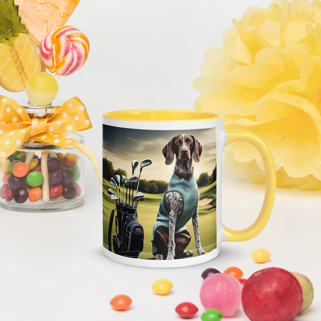 German Shorthaired Pointer Golfer- Mug with Color Inside v2