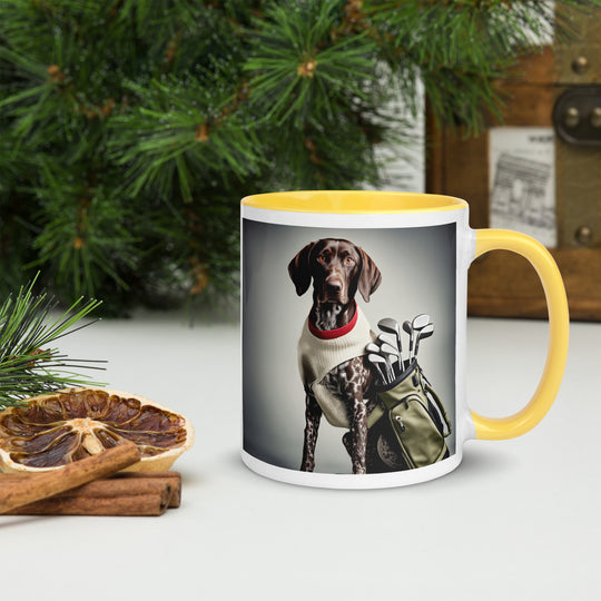 German Shorthaired Pointer Golfer- Mug with Color Inside v4