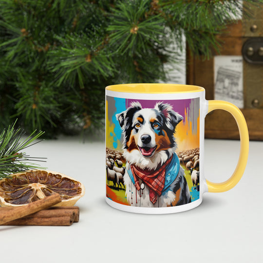 Australian Shepherd- Mug with Color Inside v3