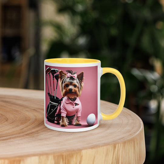 Yorkshire Terrier Golfer- Mug with Color Inside