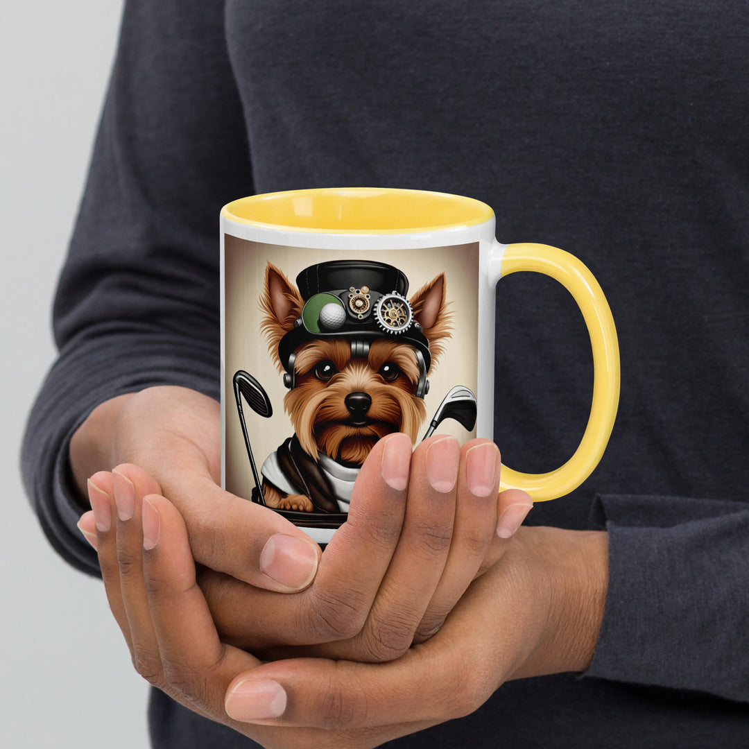 Yorkshire Terrier Golfer- Mug with Color Inside v3