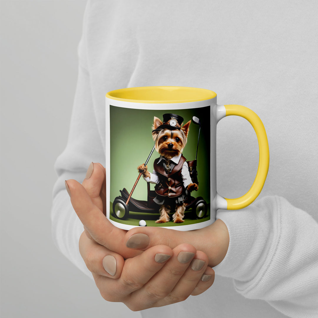 Yorkshire Terrier Golfer- Mug with Color Inside v4