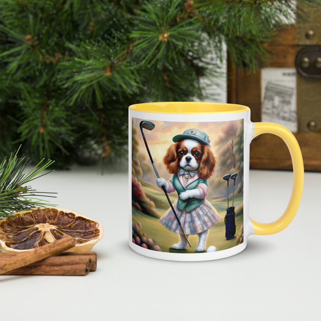 Cavalier King Charles Spaniel Golfer- Mug with Color Inside