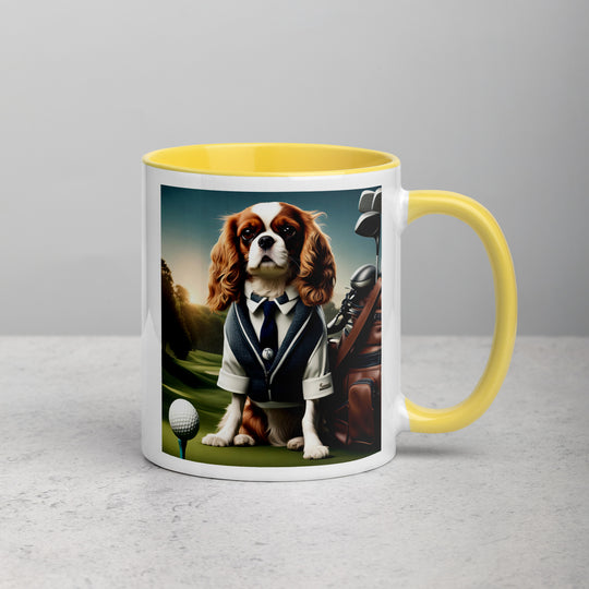 Cavalier King Charles Spaniel Golfer- Mug with Color Inside v3