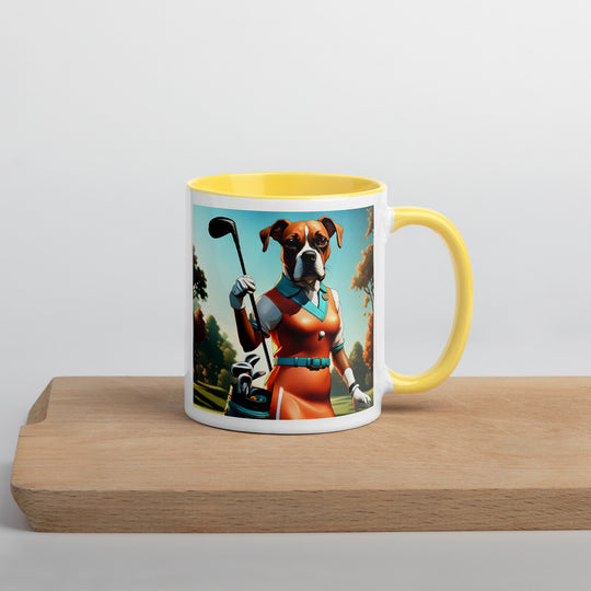 Boxer Golfer- Mug with Color Inside v4