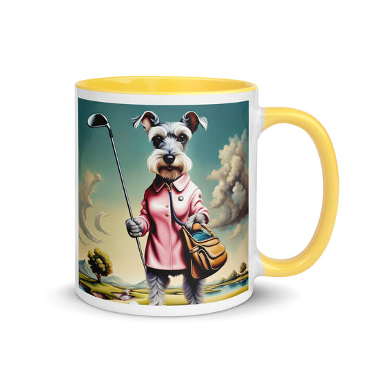 Miniature Schnauzer Golfer- Mug with Color Inside