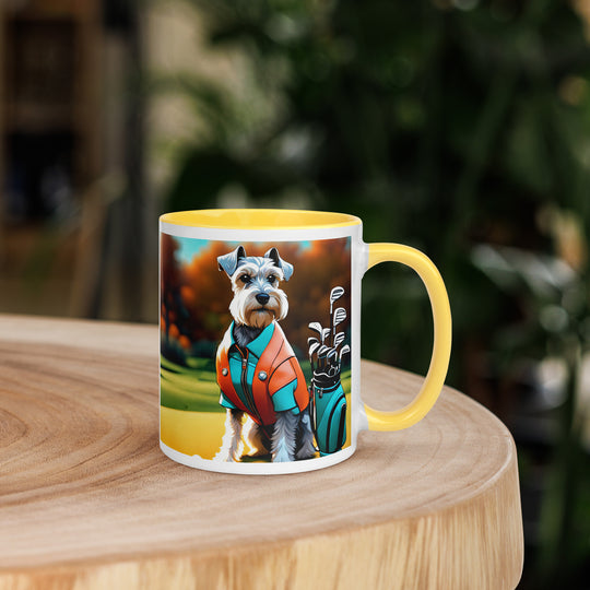 Miniature Schnauzer Golfer- Mug with Color Inside v2