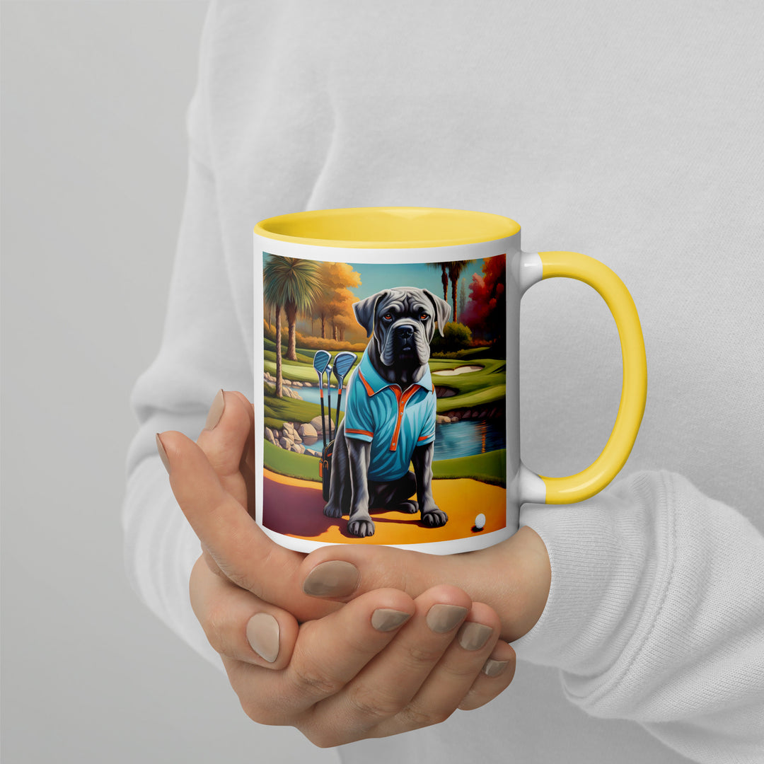 Cane Corso Golfer- Mug with Color Inside v4