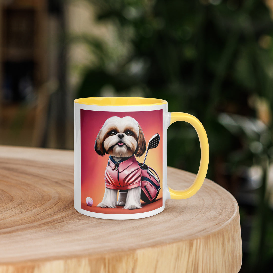 Shih Tzu Golfer- Mug with Color Inside v2