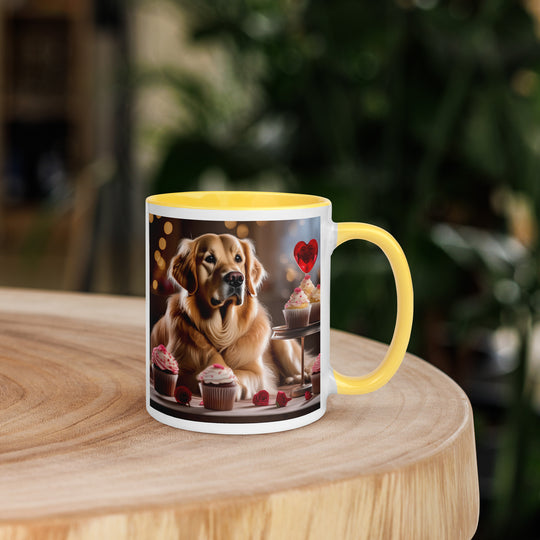 Golden Retriever Romantic- Mug with Color Inside v3