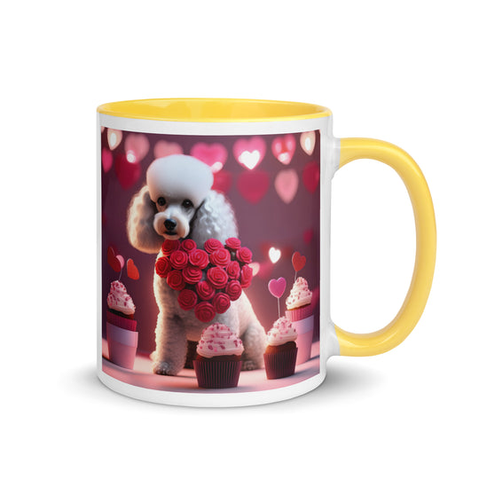 Poodle Romantic- Mug with Color Inside v3