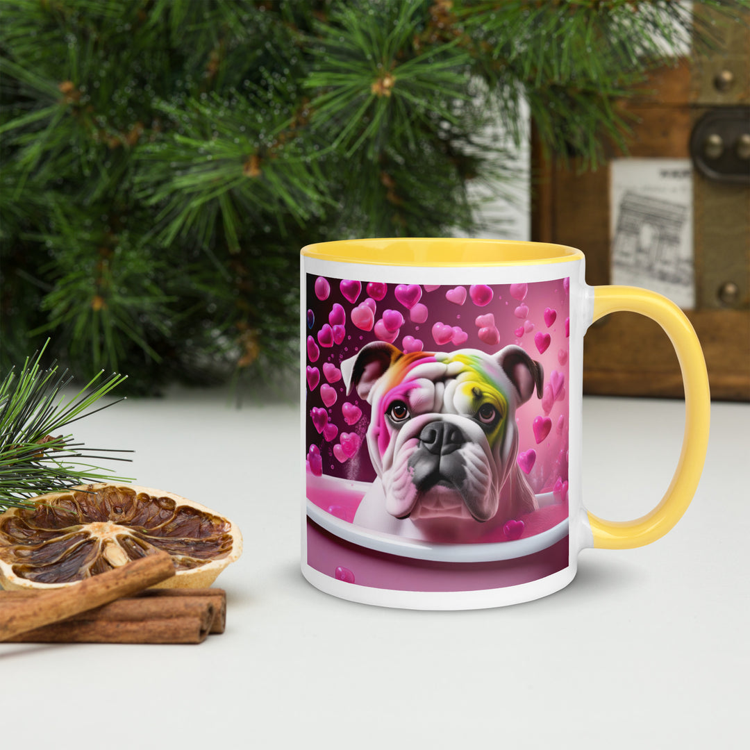 Bulldog Romantic- Mug with Color Inside