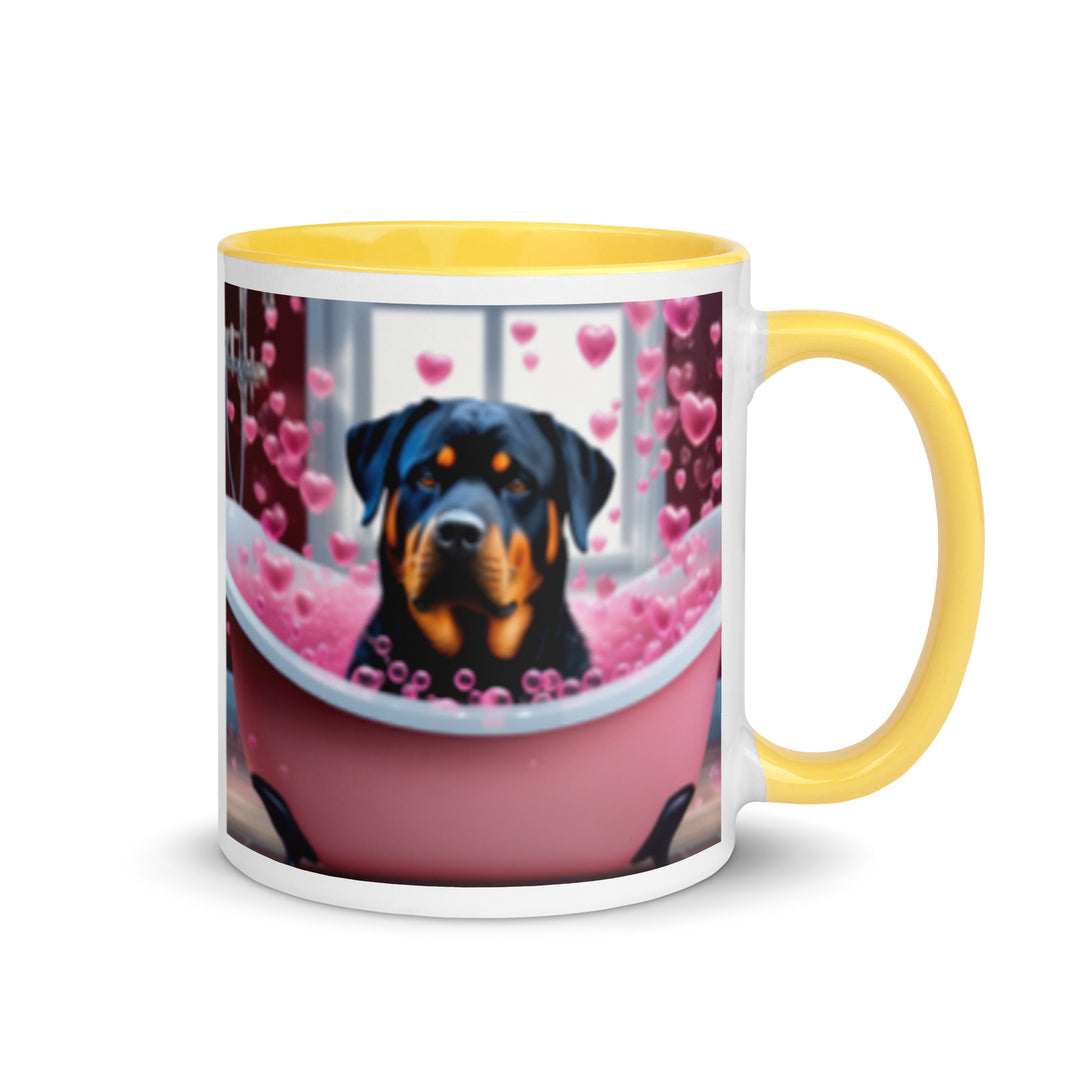 Rottweiler Romantic- Mug with Color Inside v2