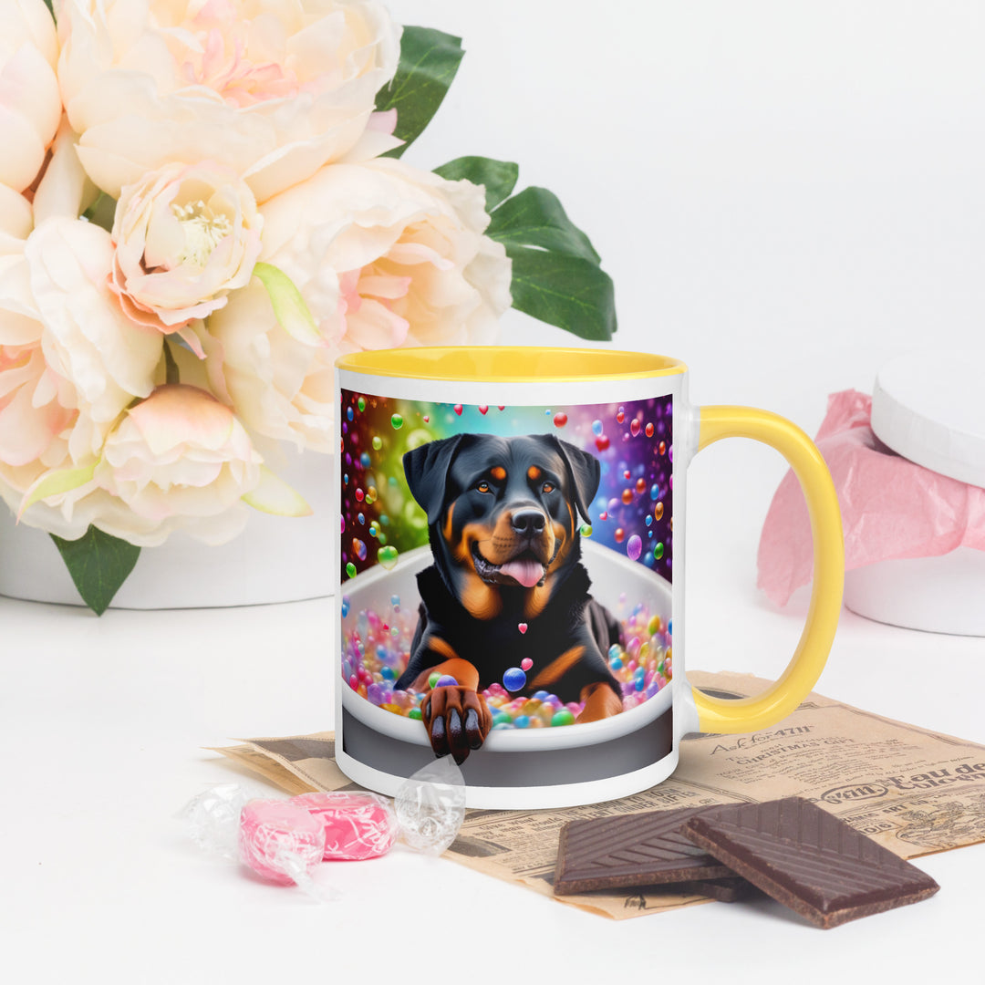 Rottweiler Romantic- Mug with Color Inside v3