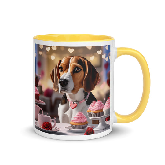 Beagle Romantic- Mug with Color Inside v2