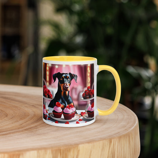 Doberman Pinscher Romantic- Mug with Color Inside