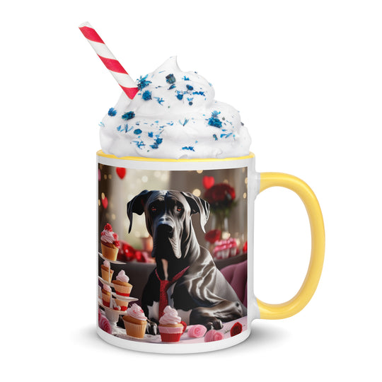 Great Dane Romantic- Mug with Color Inside v2